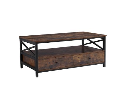 Konferenční stolek 100 x 55 x 47 cm / dřevo / kov