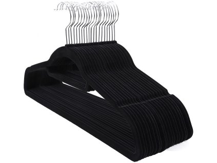 Plastové ramínka na oblečení / 20 ks / černá