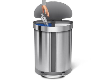 Simplehuman CW2060 Pedálový na třídený odpad 55 l půlkulatý / nerez