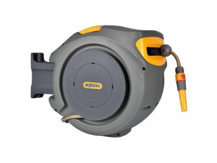 Nástěnný hadicový naviják Hozelock s 25 m hadicí Auto Reel / šedá / žlutá