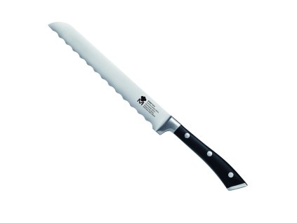 Kuchynský nôž Masterpro s vrúbkovanou čepeľou / 20 cm / čierna
