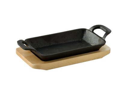 Obdĺžnikový liatinový pekáč Masterpro / 17 x 10 x 2,5 / čierny