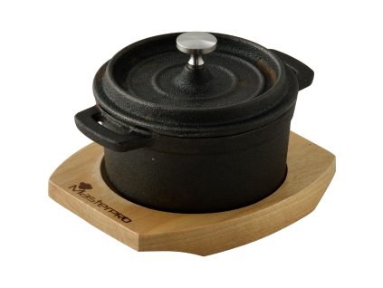 Liatinový hrniec Masterpro 10 x 13 x 4,1 cm / čierna