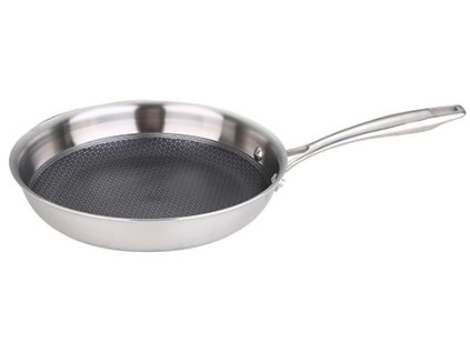 Panvica na smaženie Masterpro z nerezovej ocele Hi-Tech3 / 24 x 4,7 cm / indukčné dno / strieborná