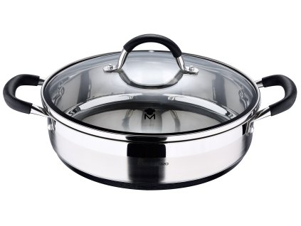 Nízky hrniec Masterpro z nerezovej ocele / 28 cm / 3,8 l / strieborná