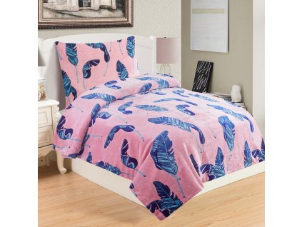 Posteľné obliečky LP MICRO – Victoria pink / 140 x 200 cm / mikroplyš