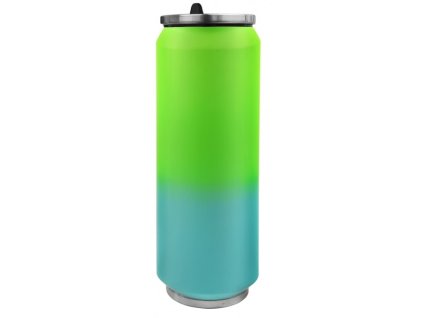 Nerezová dvoustěnná termoska-plechovka FOR MEN / 0,7 l / zelená / modrá