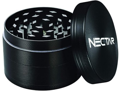 Nectar PollenEasier Premium kovový mlýnek na bylinky - 4dílný / černý