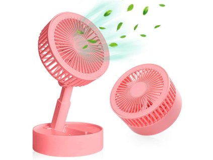 WD&CD Mini USB ventilátor / 3rychlostní / růžová