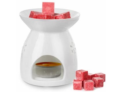 Keramická aromalampa VLOČKY / bílá