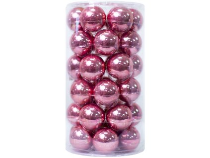 Set skleněných vánočních koulí DUE ESSE / pr. 5 cm / 36 ks / růžová