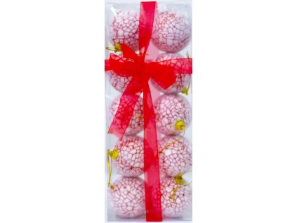 Set vánočních plastových ozdob koule DUE ESSE / pr. 6 cm / 10 ks / červená / bílá