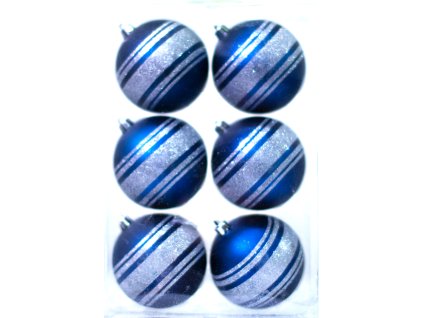 Set vánočních plastových koulí DUE ESSE / pr. 10 cm / 6 ks / modrá