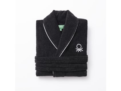Černý župan United Colors of Benetton 100% bavlna M/L Unisex