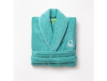 Tyrkysový župan United Colors of Benetton 100% bavlna M/L Unisex