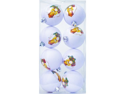 Set vánočních koulí s Louskáčkem DUE ESSE / pr. 7 cm / 8 ks / bílá