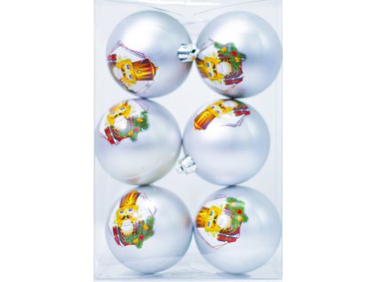 Set vánočních perleťových koulí s Louskáčkem DUE ESSE / Ø 8 cm / 6 ks
