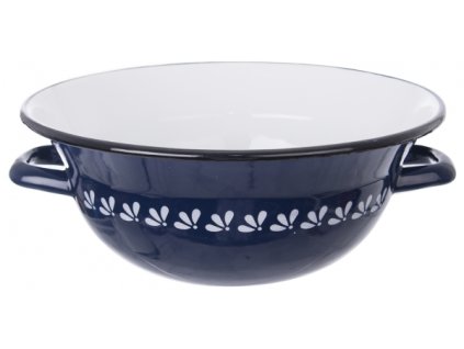 Smaltovaná zadělávací mísa MODROBÍLÁ / pr. 26 cm / 2,5 l