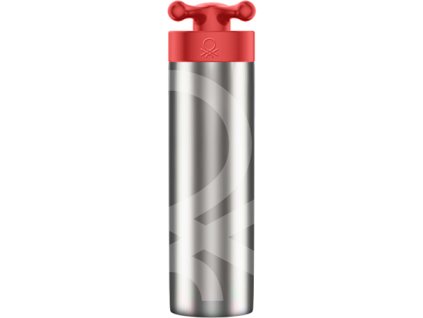 Termoska z nerezové oceli s červeným vrškem United Colors of Benetton 500 ml