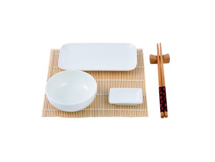 Sushi set 12 kusů Masterpro / porcelán, bambusové dřevo