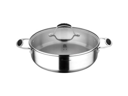 Servírovací pánev z nerezové oceli Masterpro / 28 x 7,5 cm / 4,5 l / stříbrná