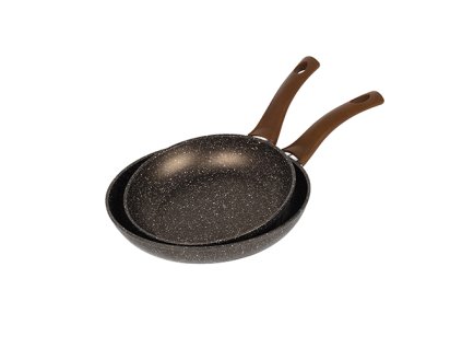 Set dvou pánví na smažení z kovaného hliníku Bergner 20 a 24 cm / champagne