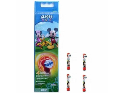 Náhradní hlavice pro dětské elektrické zubní kartáčky 4 x Oral-B / Mickey Mouse