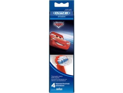 Náhradní hlavice pro dětské elektrické zubní kartáčky 4 x Oral-B / Disney Cars