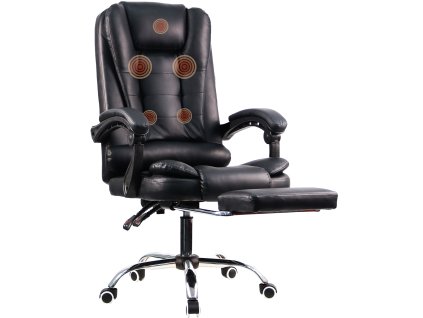 Masážní kancelářské křeslo DMS® s opěrkou na nohy / černá