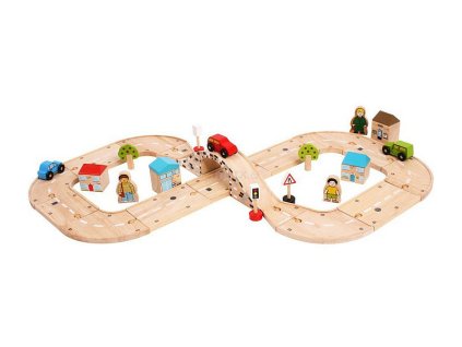 Dřevěná autodráha Bigjigs Rail osmička