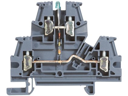 Drátová svorka Viking3 s jednoduchou propojkou / s diodou 1N4007 2P 4mm2 / šedá / 2 vstupy / 2 výstupy šroubové připojení