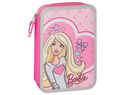Dvoupatrový penál Target Barbie s náplní - růžový