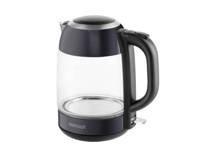 RK4082 Rychlovarná konvice skleněná 1,7 l, tmavý nerez