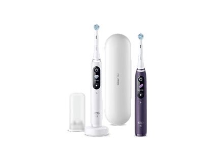 Elektrický zubní kartáček Oral-B Duopack iO 8s / bílá/fialová