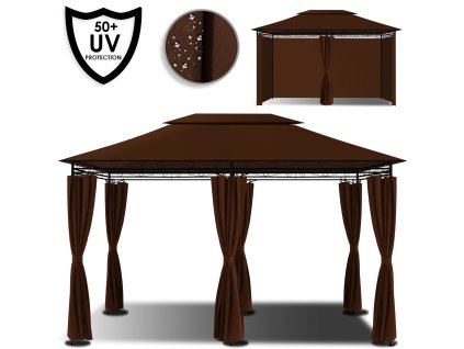 Kesser zahradní pavilon 3x4 m / zahradní stan / včetně bočních stěn / hnědá