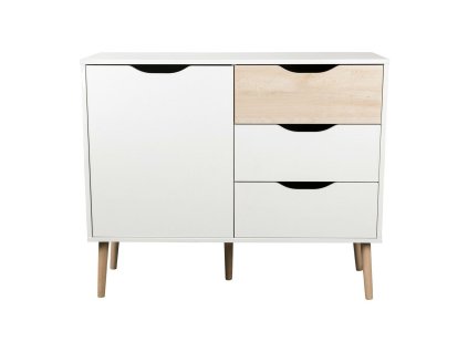 Komoda EmaHome s 3 zásuvkami (326147) - bílá/bříza