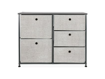 Komoda s textilními úložnými boxy EmaHome (306867) - šedá