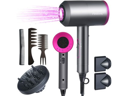 Vysoušeč vlasů Flintronic 2000 W - šedá/fialová