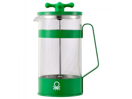French press na kávu Benetton Rainbow 600 ml / nerezová oceľ, borosilikát / zelená