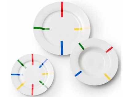 Sada 12 kusov porcelánového riadu Benetton Multicolor