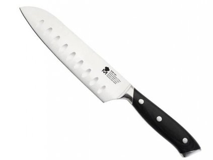 Nôž z nehrdzavejúcej ocele Santoku Bergner Master / 17,5 cm / čierny