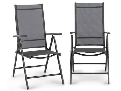 Skladacie kreslo Blumfeldt Almeria Garden Chair, sada 2 ks, 56,5 x 107 x 68 cm, Comfortmesh / antracit