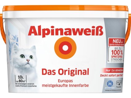 Alpina - Originálna farba na stenu, najvyššia krycia schopnosť 10 l / biela
