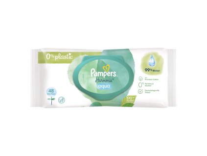 Vlhčené ubrousky Pampers Harmony Aqua 48 kusov