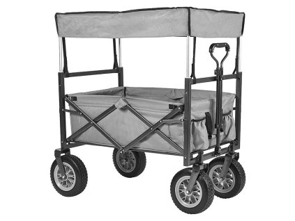 Plážový prepravný vozík so skladacou strieškou Beach Waggon Deluxe / sivá