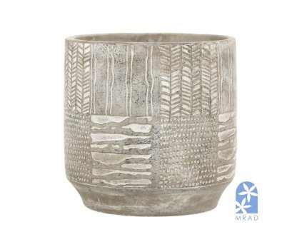 Betónový obal na kvetináč, priemer 17 cm / sivý