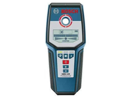 Bosch Professional GMS 120 Detektor skrytých konštrukcií / Profesionálny lokátor / -10ºC až +50ºC / Digitálny displej / ON/OFF / Modrý
