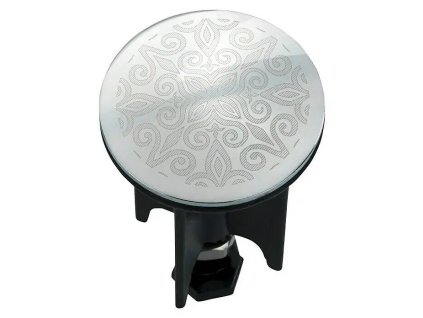 Dizajnová excentrická zátka na umývadlo Wenko mandala / 3,9 cm/ chróm / čierna