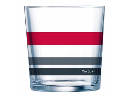 4-dielna súprava krištáľových pohárov Pierre Cardin Eclat / 330 ml / 4 ks / prúžky / transparentné