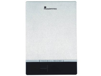 MasterPro BGMP-9058 Digitálna kuchynská váha / 22,5 x 15 cm / 0 - 5 kg / strieborná / čierna
